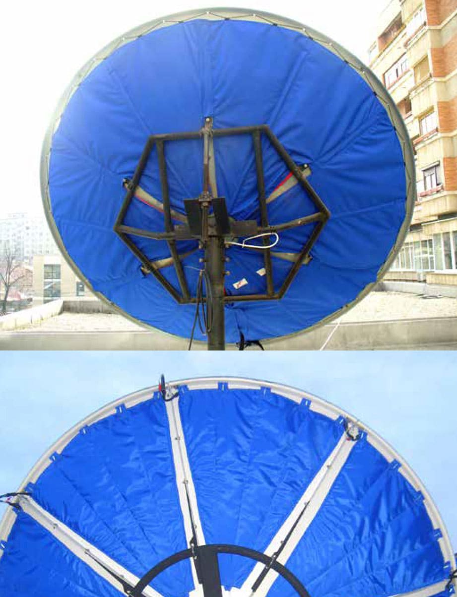Termocopertă pentru antene de satelit emisie - recepție